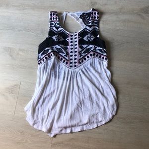 Embroidered tank with beautiful back detail
